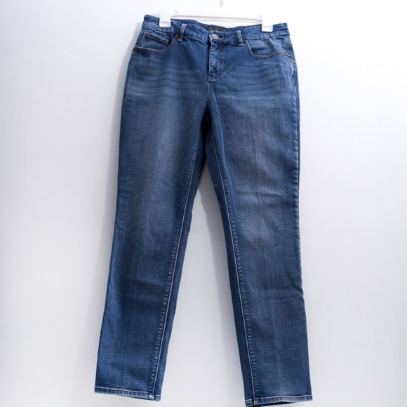 Chico's Women's So Slimming Ankle Denim Stretch Medium Wash Jeans Small - Picture 3 of 11